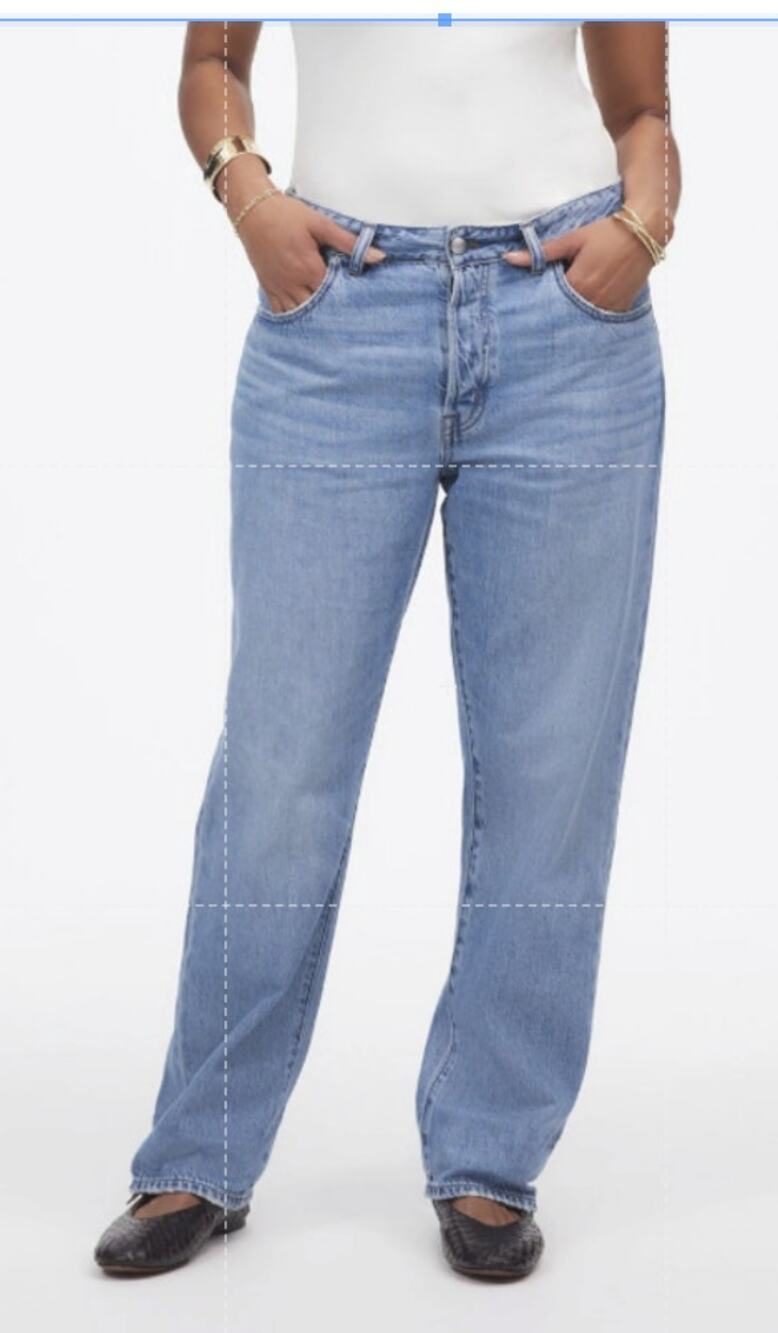 Madewell The Curvy Dean Easy Straight Jeans WMNS Sz 27 Blue Denim NU083 Mid Rise
